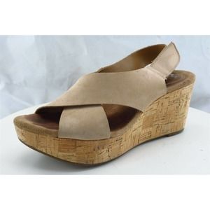 Clarks Artisan Sz 9 M Brown Slingback Leather Women‎ Sandals 15260